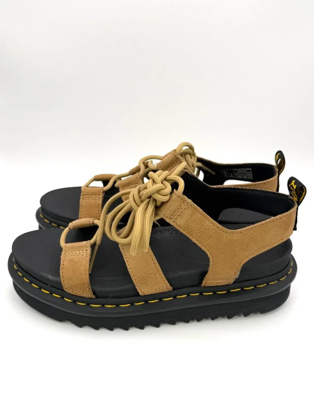 Dr. Martens Nartilla Women's Savannah Tan Suede Lace-Up Gladiator Sandals US 8 M